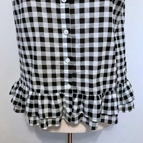 Cece Gingham Button Down Sleeveless Blouse Women XS - Picture 3 of 9